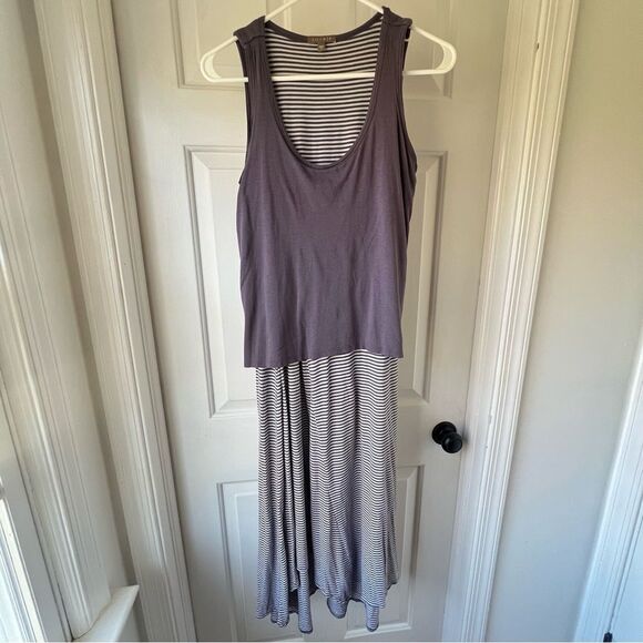 Lilla P | Sleeveless Midi Twofer Shift Dress Medium - Picture 1 of 5